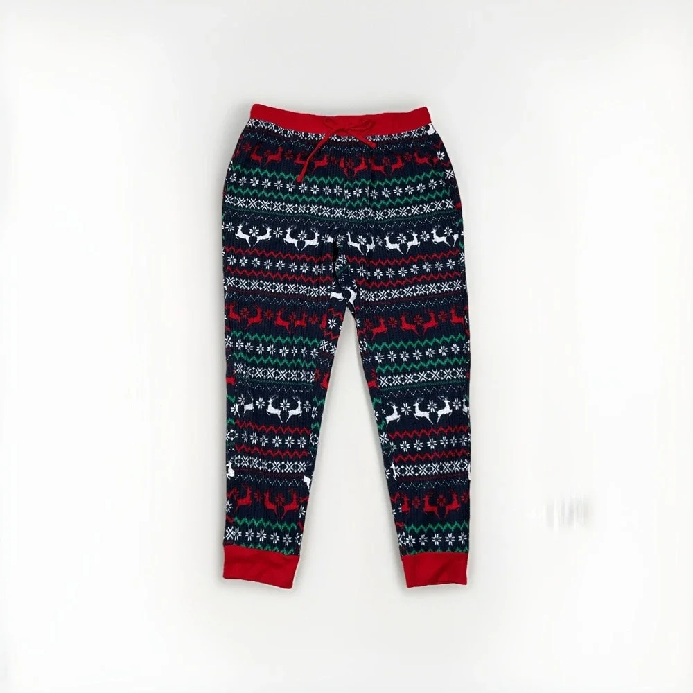 Lands End Pajama Set Size‎ Medium 2 piece Fairisle Pattern Soft Cozy Stretch